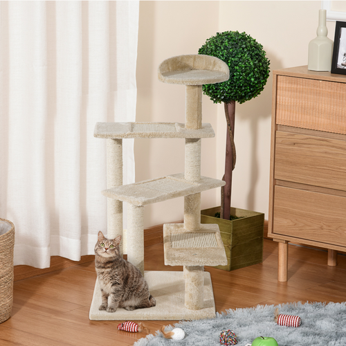 Cat Tree Scratcher Climbing Post Kitten Pets Scratching Furniture Tower Pawhut